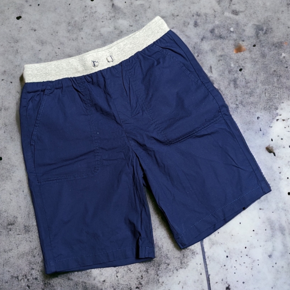 HUSKY pull on woven navy blue shorts